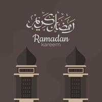 caligrafia árabe ramadan kareem com ornamentos islâmicos tradicionais. ilustração vetorial vetor