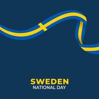dia nacional da suécia. comemorado anualmente em 6 de junho na Suécia. feliz feriado nacional da liberdade. bandeira sueca. vetor