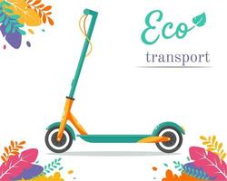 scooter elétrico. transporte da cidade ecológica. veículo ecológico. ilustração vetorial vetor
