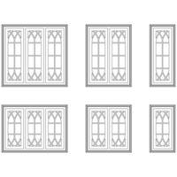 clássico janelas conjunto gráfico Preto branco isolado esboço ilustração vetor