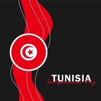 vetor do dia da independência com bandeiras da Tunísia.