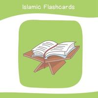 fofa islâmico imagem flashcards. islâmico flashcards coleções. colorida imprimível flashcards para pré escola educacional imprimível jogos cartões. vetor ilustração.