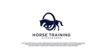 cavalo logotipo com Treinamento Centro conceito para o negócio vetor