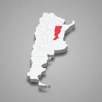 santa fe região localização dentro Argentina 3d mapa vetor
