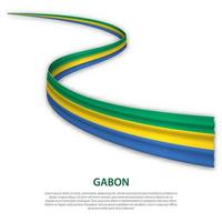 acenando a fita ou banner com bandeira do gabão vetor