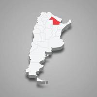 chaco região localização dentro Argentina 3d mapa vetor