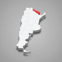 Formosa região localização dentro Argentina 3d mapa vetor