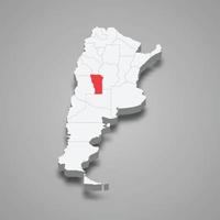 san Luis região localização dentro Argentina 3d mapa vetor