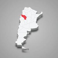 la Rioja região localização dentro Argentina 3d mapa vetor