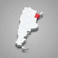 corrientes região localização dentro Argentina 3d mapa vetor
