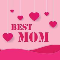 feliz dia das mães tema rosa fundo de coração vetor