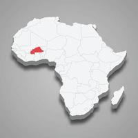 burkina faso país localização dentro África. 3d mapa vetor