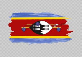 aguarela pintura bandeira do Eswatini vetor