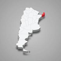 misiones região localização dentro Argentina 3d mapa vetor