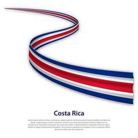 acenando a fita ou banner com bandeira da costa rica vetor