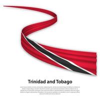acenando a fita ou banner com bandeira de trinidad e tobago vetor
