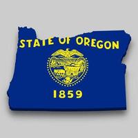 3d isométrico mapa do Oregon é uma Estado do Unidos estados vetor