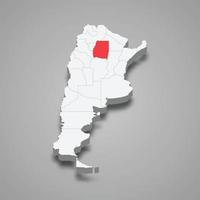 santiago del estero região localização dentro Argentina 3d mapa vetor