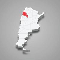 catamarca região localização dentro Argentina 3d mapa vetor