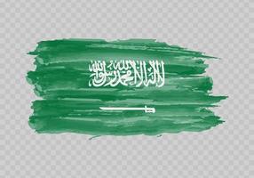 aguarela pintura bandeira do saudita arábia vetor