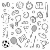 ilustração em vetor esporte doodle desenhado à mão