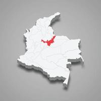 boyaca região localização dentro Colômbia 3d mapa vetor