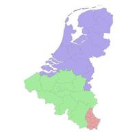 Alto qualidade político mapa do Bélgica, Países Baixos e luxemburgo vetor