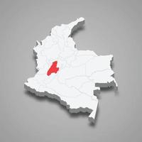 tolima região localização dentro Colômbia 3d mapa vetor