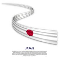 acenando a fita ou banner com bandeira do japão vetor
