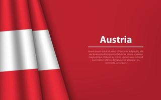 onda bandeira do Áustria com copyspace fundo. vetor