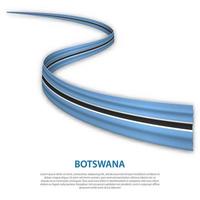 acenando a fita ou banner com bandeira do botswana vetor