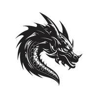 wyvern, vintage logotipo conceito Preto e branco cor, mão desenhado ilustração vetor