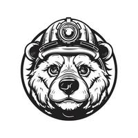 Urso zeplin, vintage logotipo conceito Preto e branco cor, mão desenhado ilustração vetor