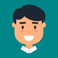 avatar masculino, ícone de perfil de homem caucasiano sorridente vetor
