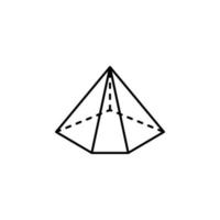3d triângulo com tracejadas arestas vetor ícone