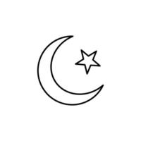 muçulmano crescente e Estrela esboço vetor ícone