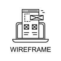ícone de vetor de wireframe