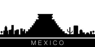México detalhado Horizonte vetor