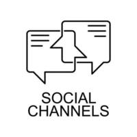 social canais linha vetor ícone