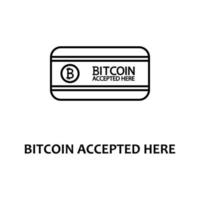 bitcoin aceitaram aqui vetor ícone