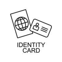identidade cartão linha vetor ícone
