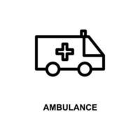ambulância simples linha vetor ícone