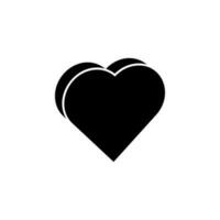 coração 3d, plano vetor ícone