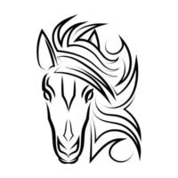 vetor de arte em linha de cabeça de cavalo. adequado para uso como decoração ou logotipo.