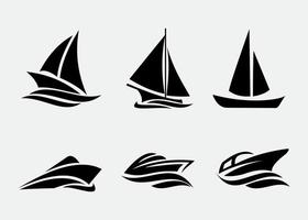 conjunto de ícones de navios e barcos