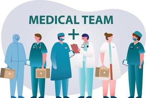 uma equipe do médicos para todos cuidados de saúde precisa. vetor