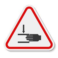 força de esmagamento de mão acima do sinal do símbolo isolado no fundo branco, ilustração vetorial vetor