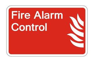 sinal de símbolo de controle de alarme de incêndio em fundo branco, ilustração vetorial vetor