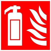 Sinal de símbolo de extintor de incêndio isolado em fundo branco, ilustração vetorial eps.10