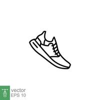 corrida sapatos linha ícone. simples esboço estilo. ginástica e esporte, Academia placa. linear símbolo. vetor ilustração isolado em branco fundo. eps 10.